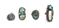 Four Navajo Silver Bead Necklaces Longest 32 1/2 inches.