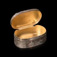 A Chinese Carved Jade Plaque-Inset Silver Box and a Jade 'Dragon' Belt Hook, 18th/19th Century 清中期 銀嵌玉牌香盒及蒼龍教子帶鈎