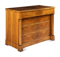 An Empire Part Ebonized Walnut Commode
