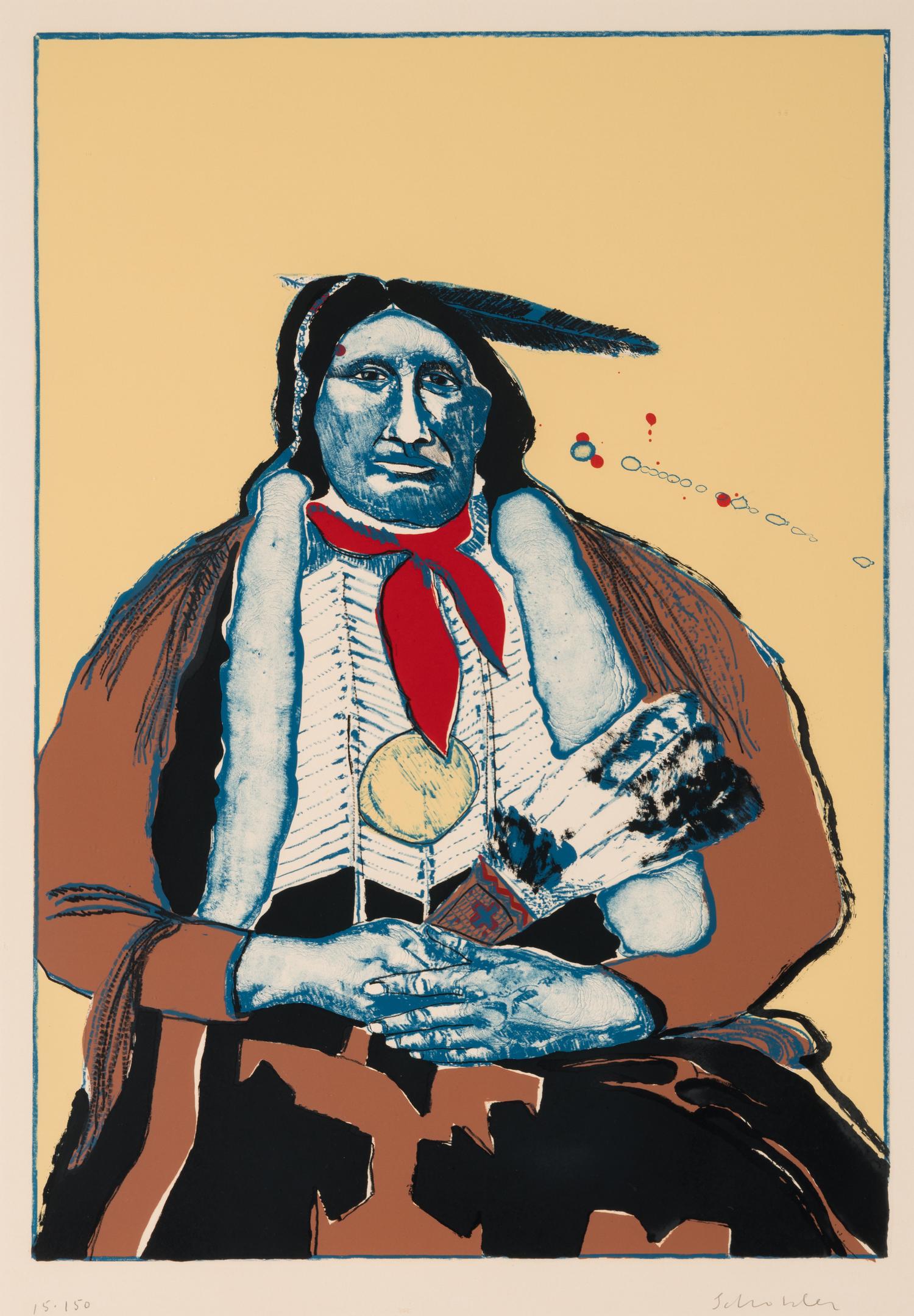 Indian with Feather Fan , edition 15/150