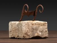 A Tennessee Wrought Iron Bootscrape with Ram's Horn Terminals