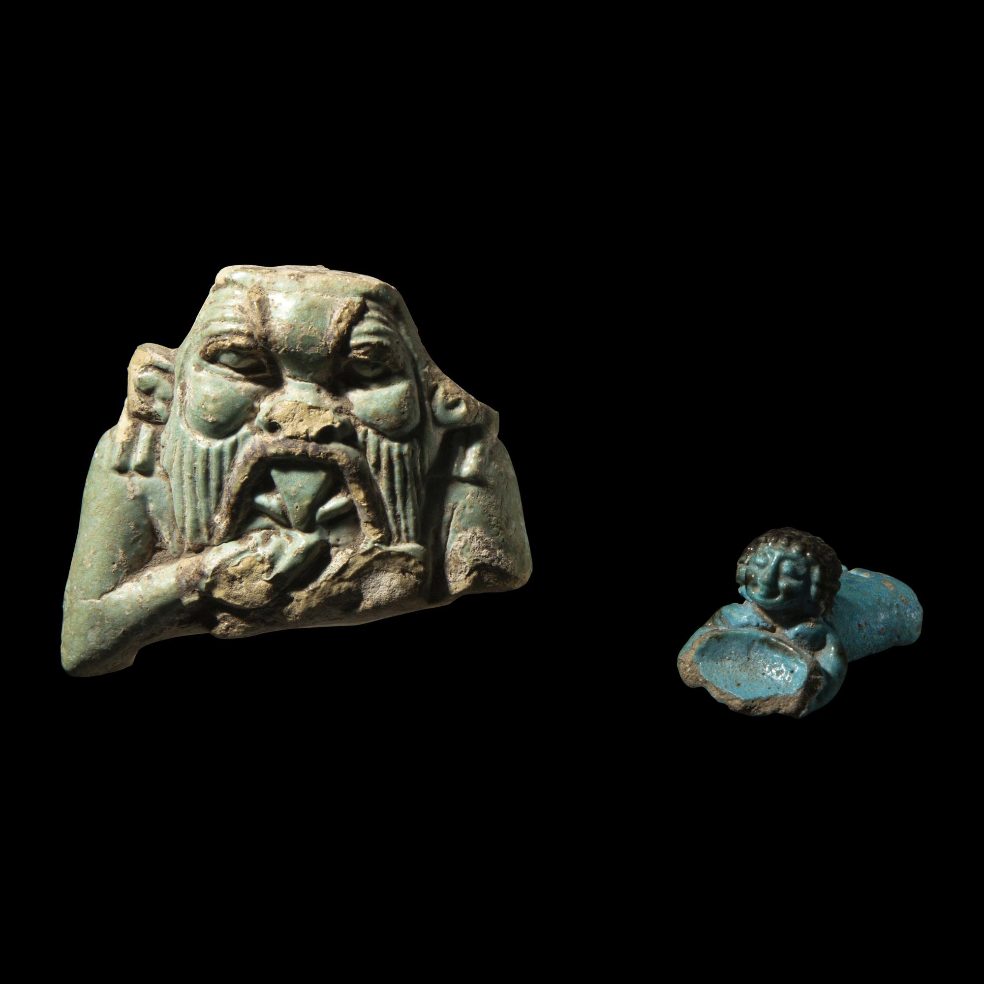 Two Egyptian Faience Amulets