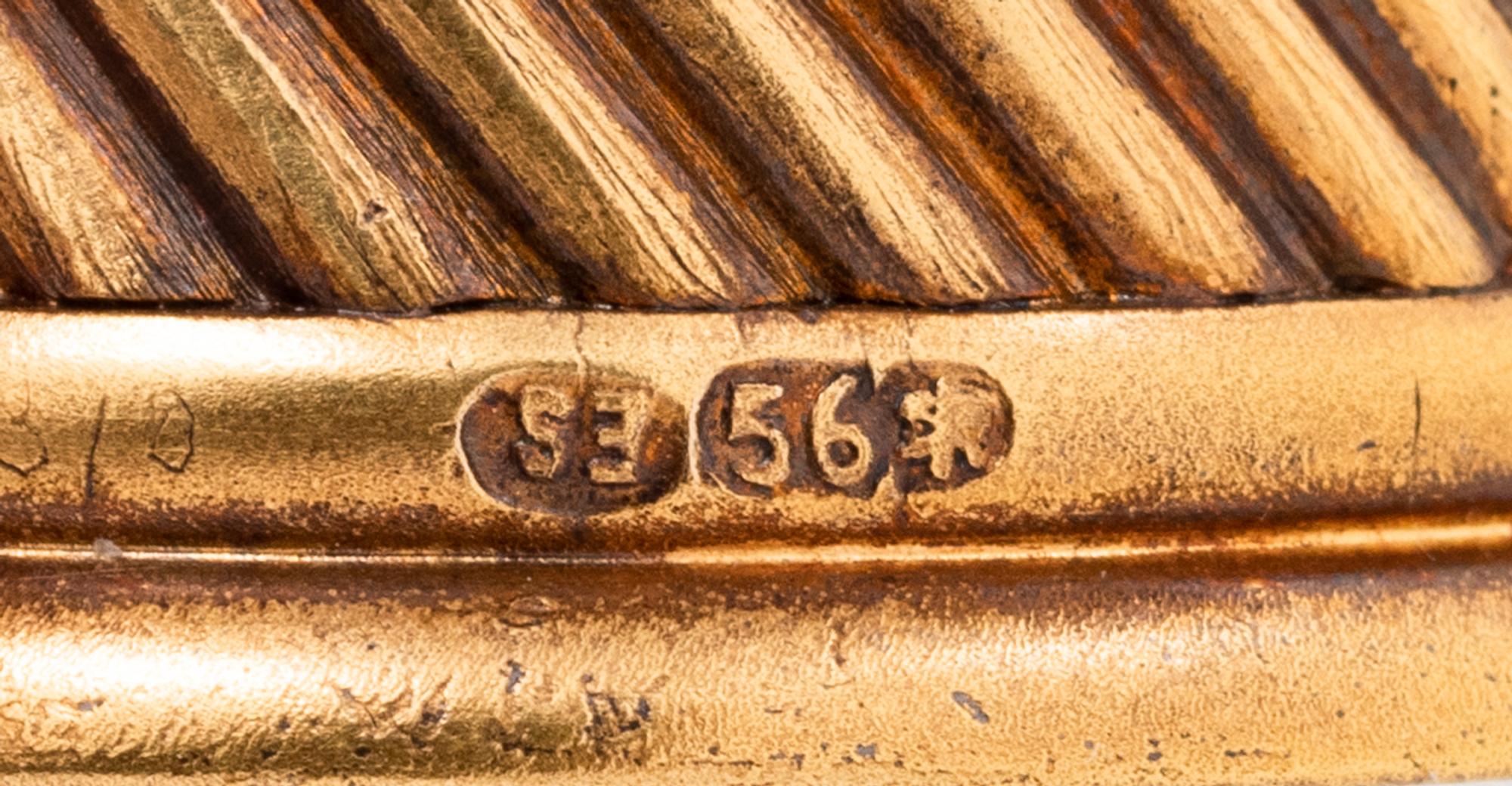 A Fabergé Yellow Gold and Pearl-Inset Mounted Carved Smokey Quartz Snuff Bottle