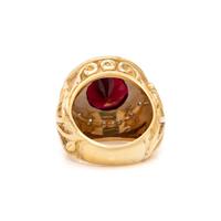 SYNTHETIC RUBY AND DIAMOND RING