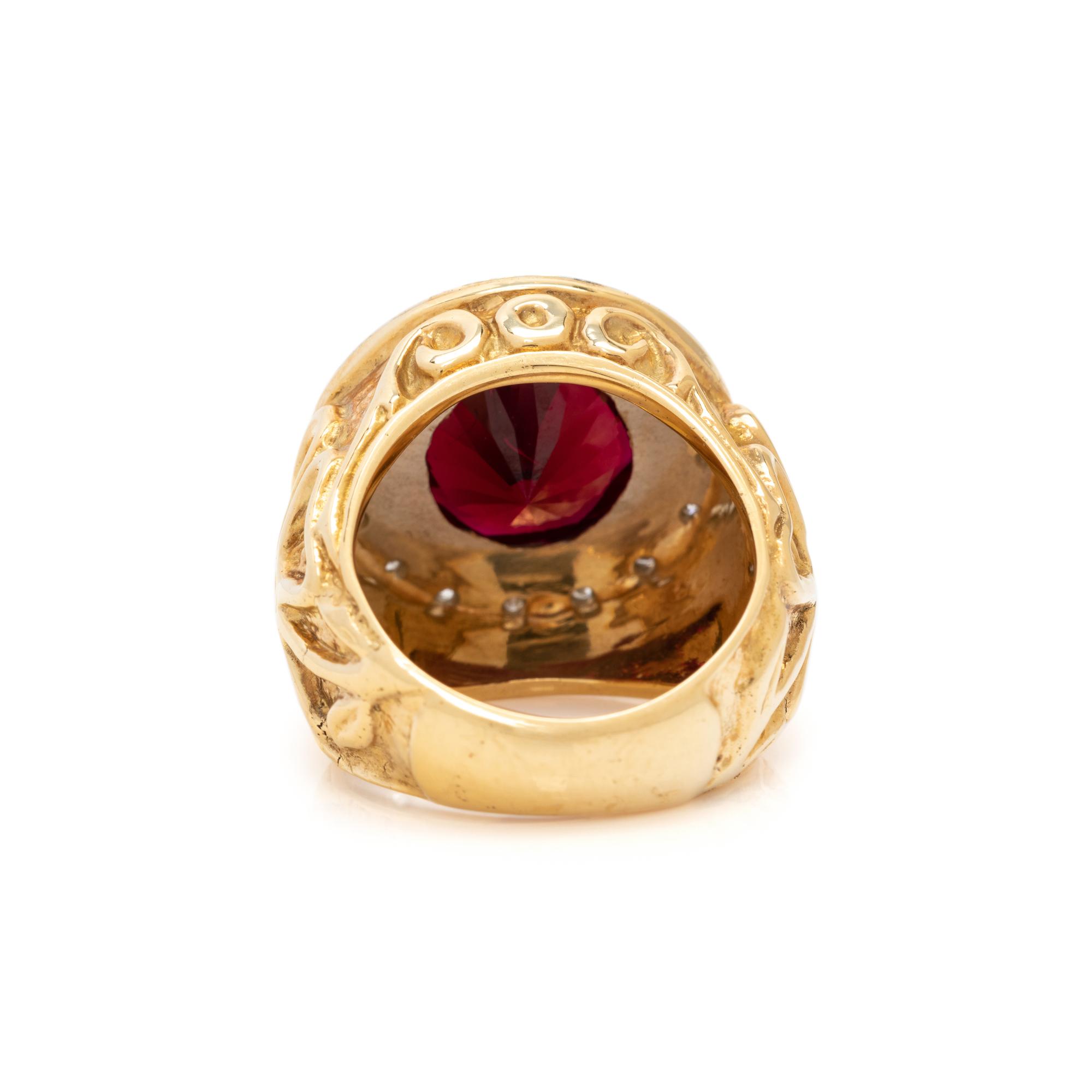 SYNTHETIC RUBY AND DIAMOND RING