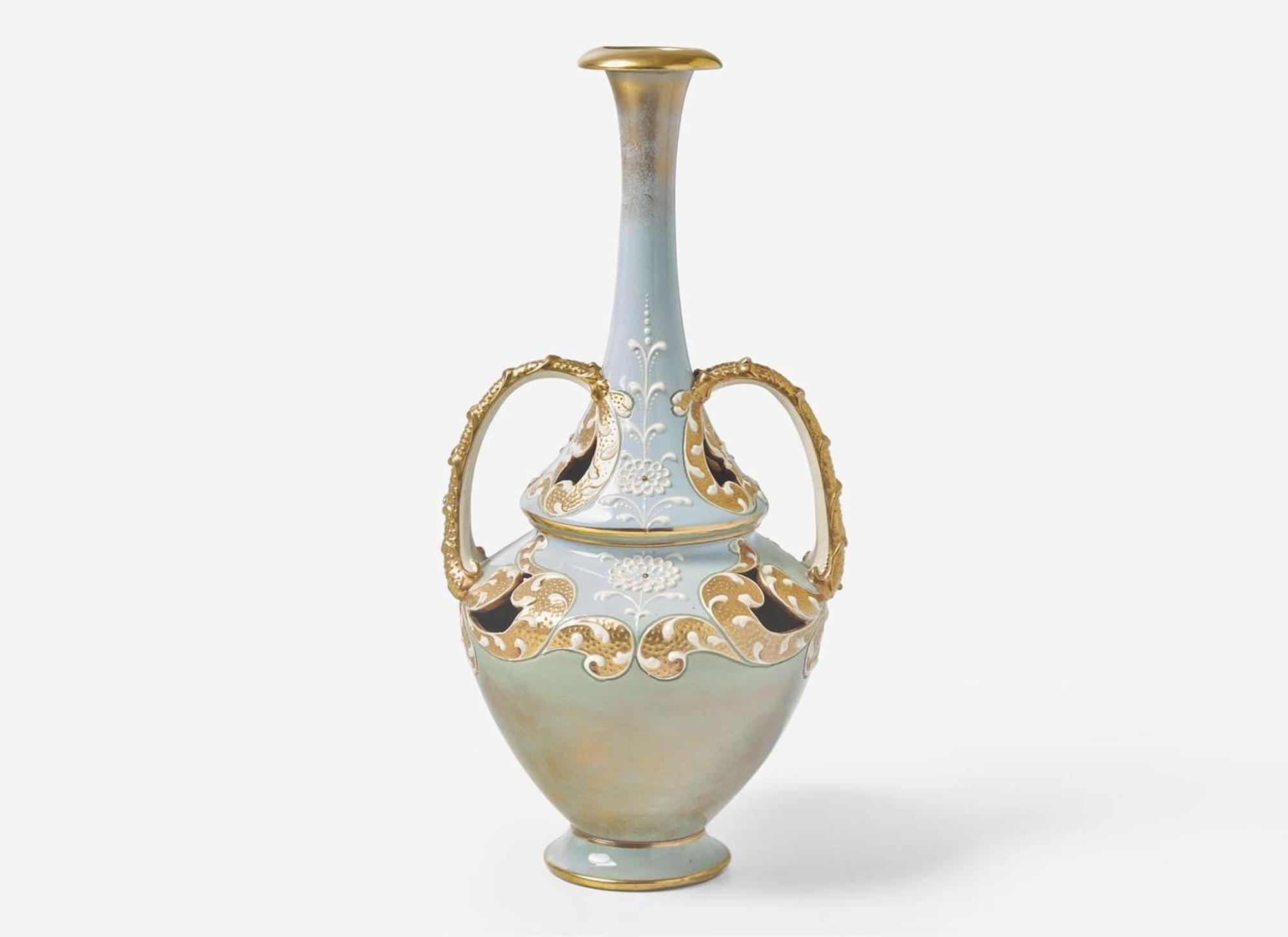 A Wedgwood Harry Barnard Queensware Handled Vase, UK, circa 1895
