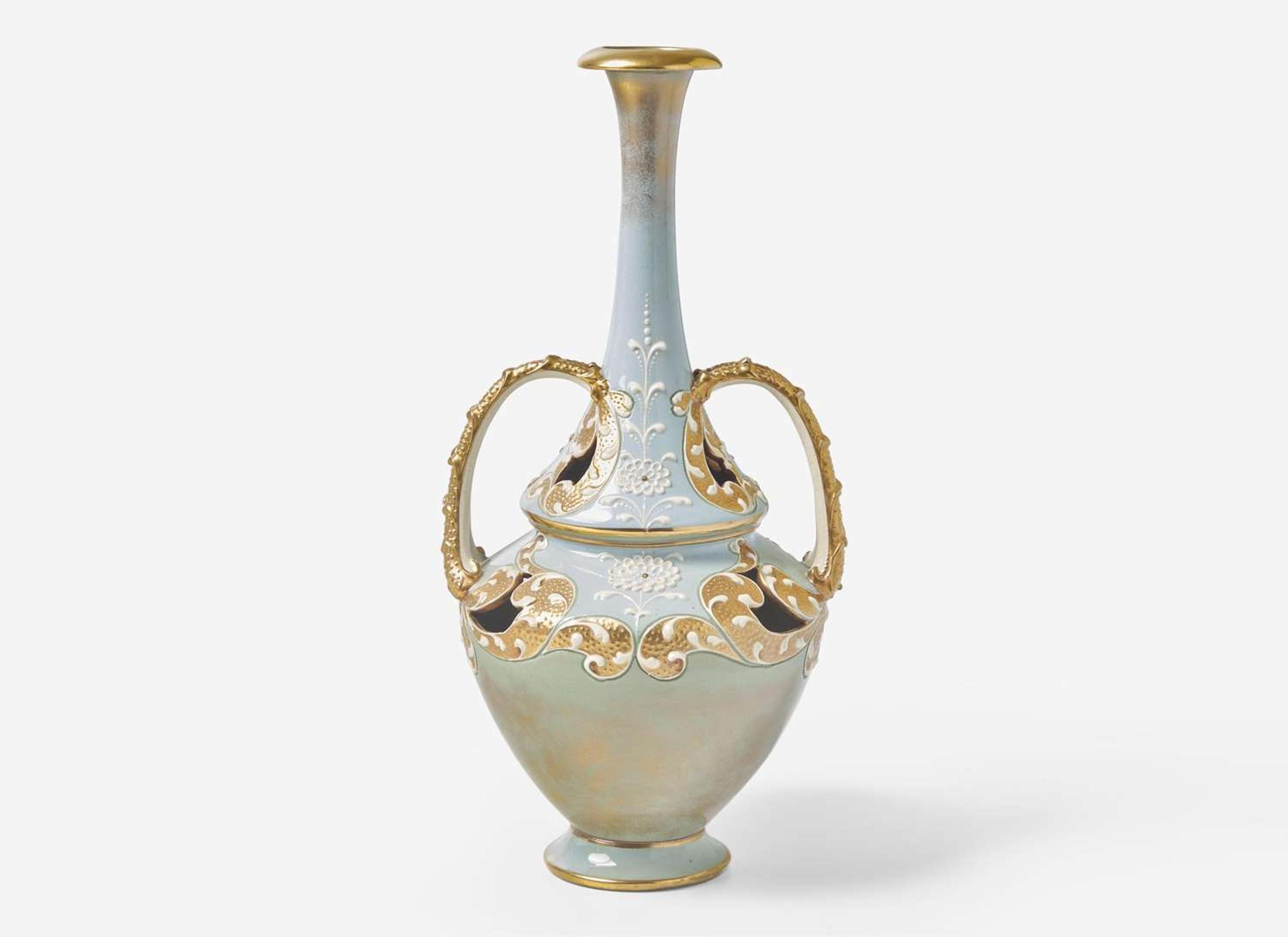 A Wedgwood Harry Barnard Queensware Handled Vase, UK, circa 1895