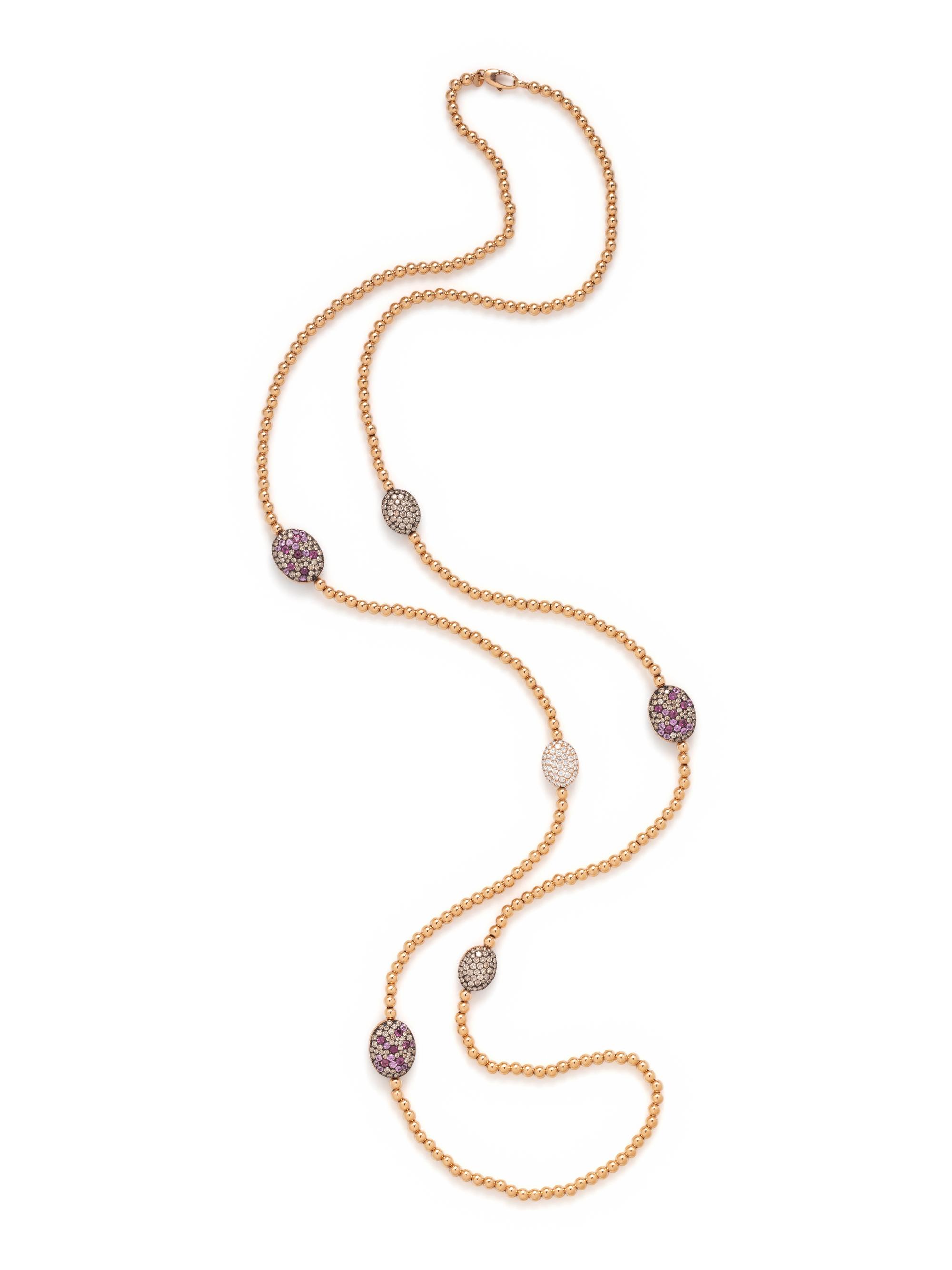 DI MODOLO, PINK SAPPHIRE, DIAMOND AND COLORED DIAMOND NECKLACE