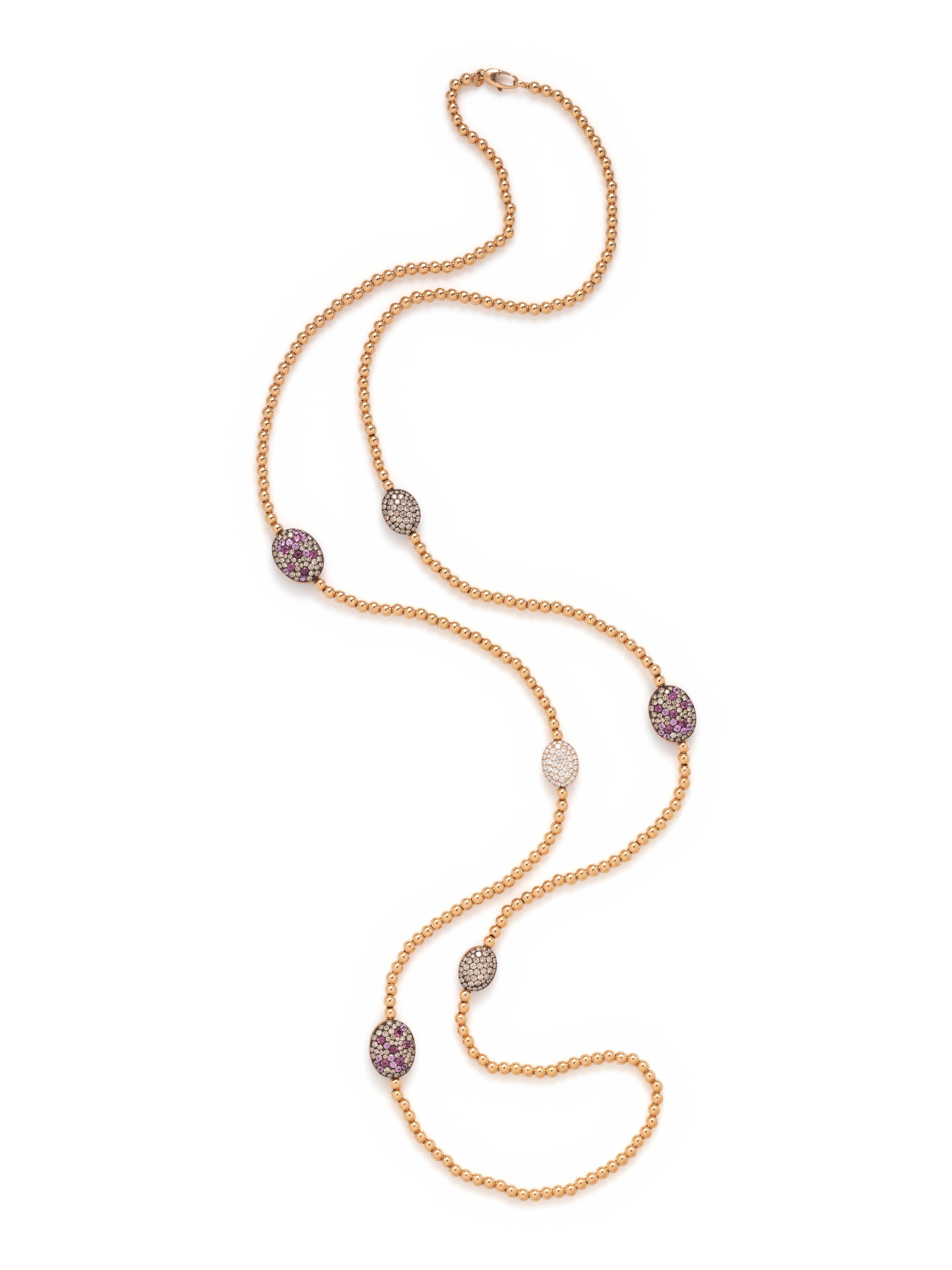 DI MODOLO, PINK SAPPHIRE, DIAMOND AND COLORED DIAMOND NECKLACE
