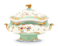A French Painted and Parcel Gilt Porcelain Tureen