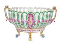 A Pair of German Porcelain Reticulated Baskets