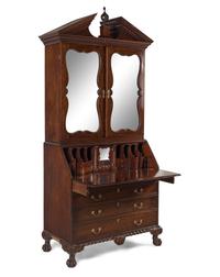 A George II Mahogany Bureau Cabinet