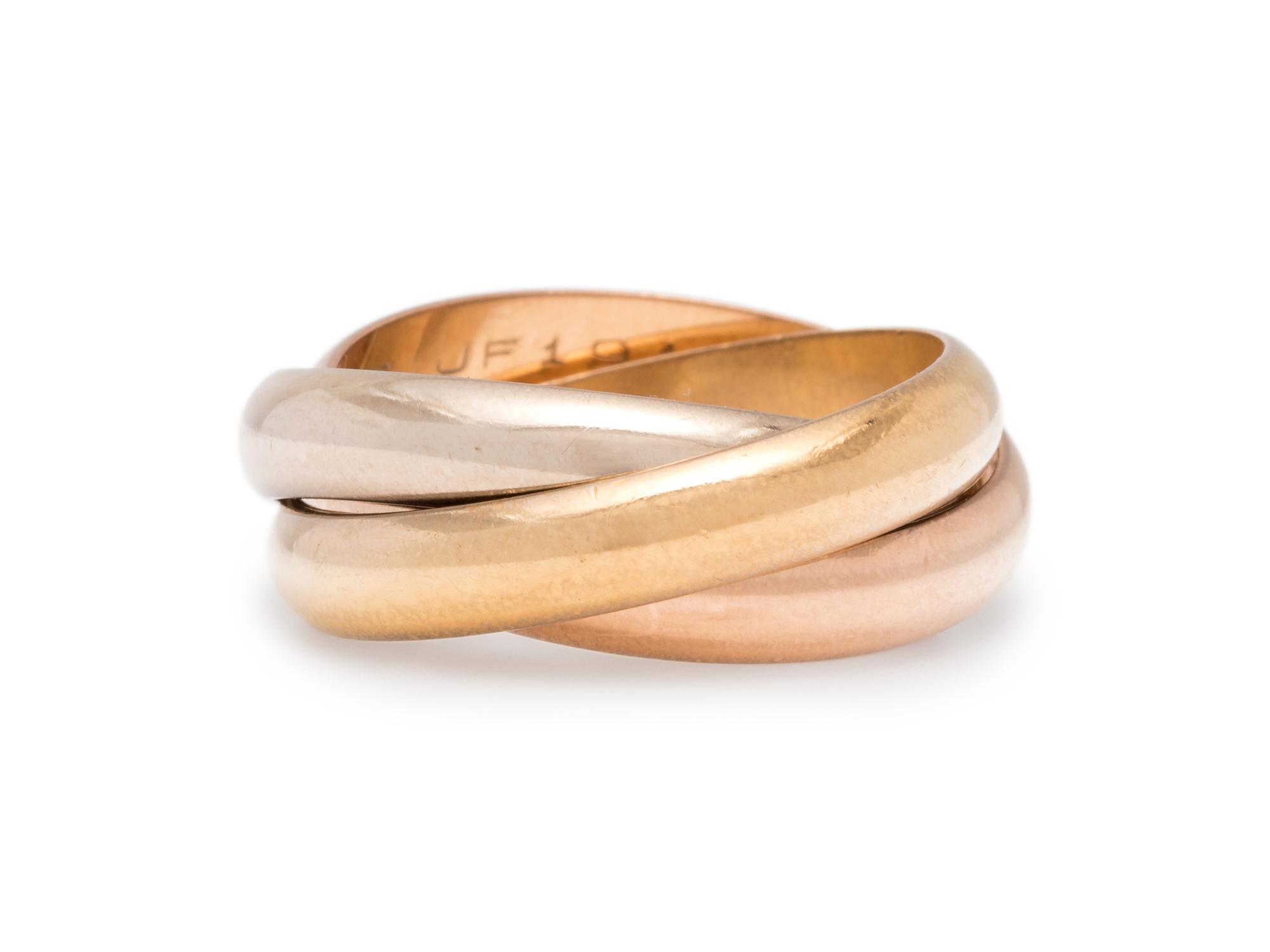 CARTIER, TRICOLOR GOLD 'TRINITY' RING