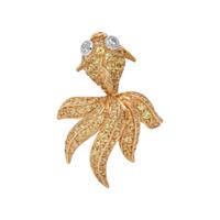 YELLOW SAPPHIRE AND DIAMOND FISH BROOCH