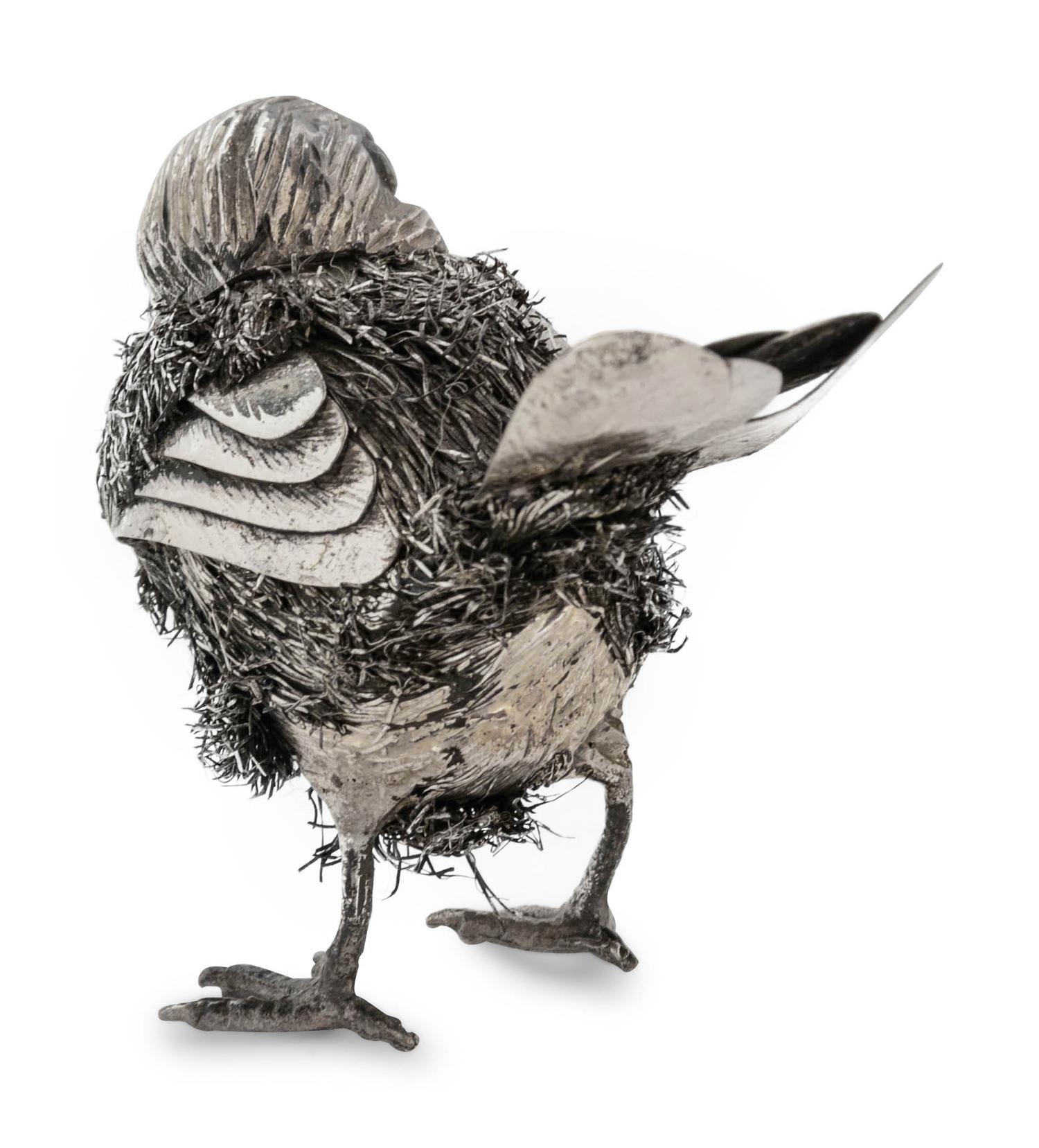 An Italian Silver Bird-Form Table Ornament