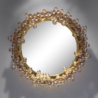 Palme & Walter c. 1960 — Illuminating Mirror with Faceted Crystals
