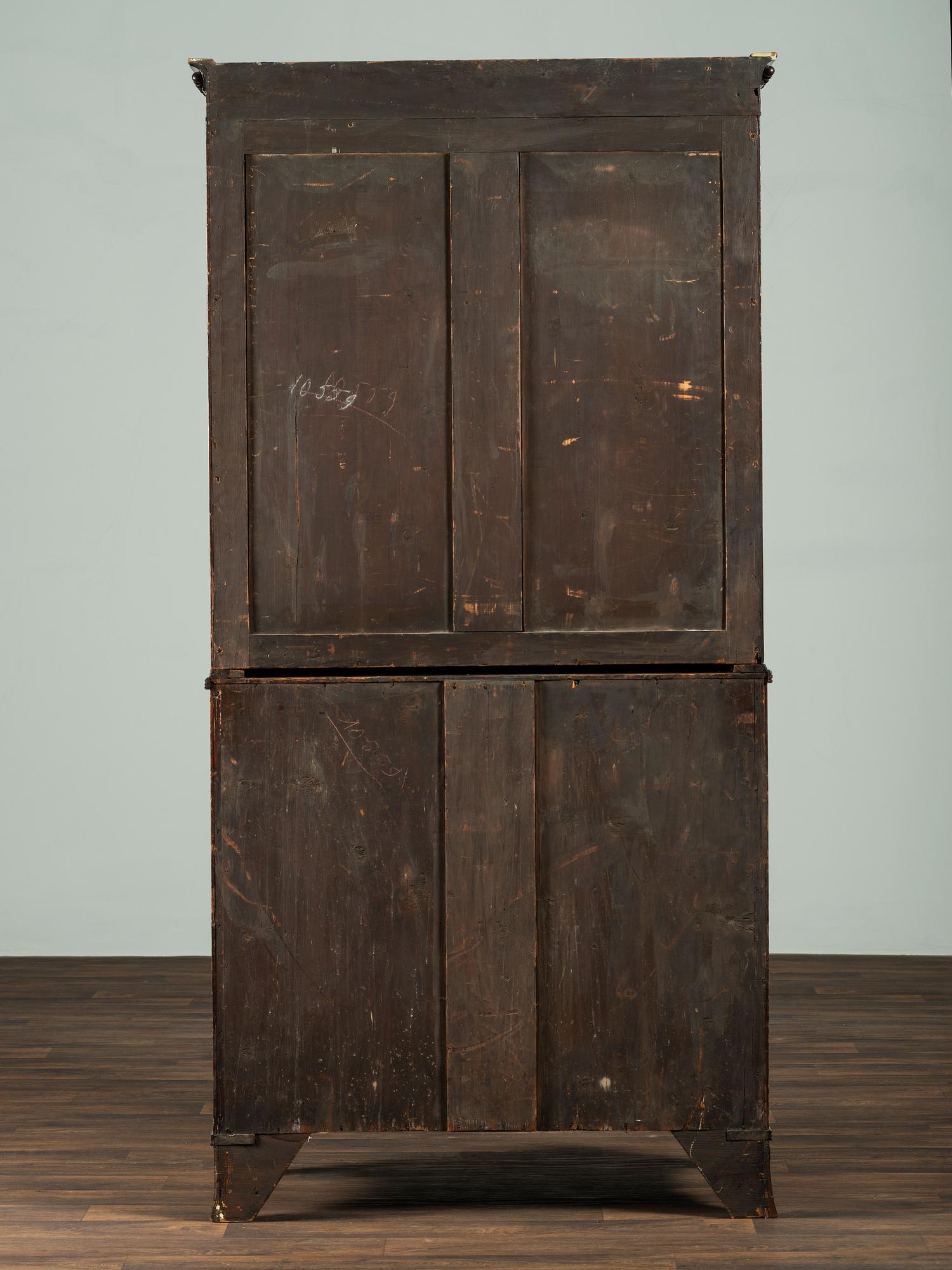 A George III Figured Mahogany Secretary Bookcase