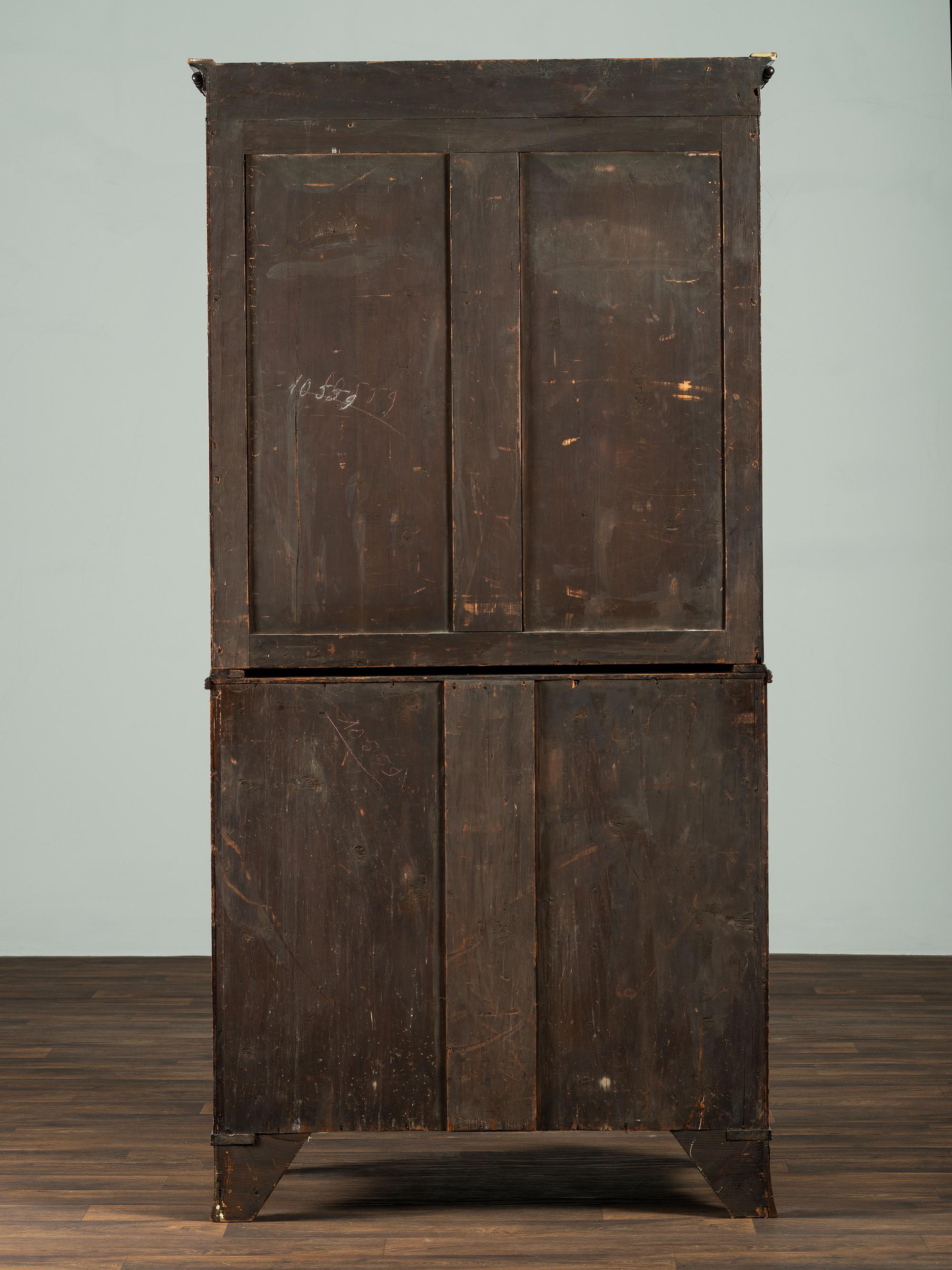 A George III Figured Mahogany Secretary Bookcase