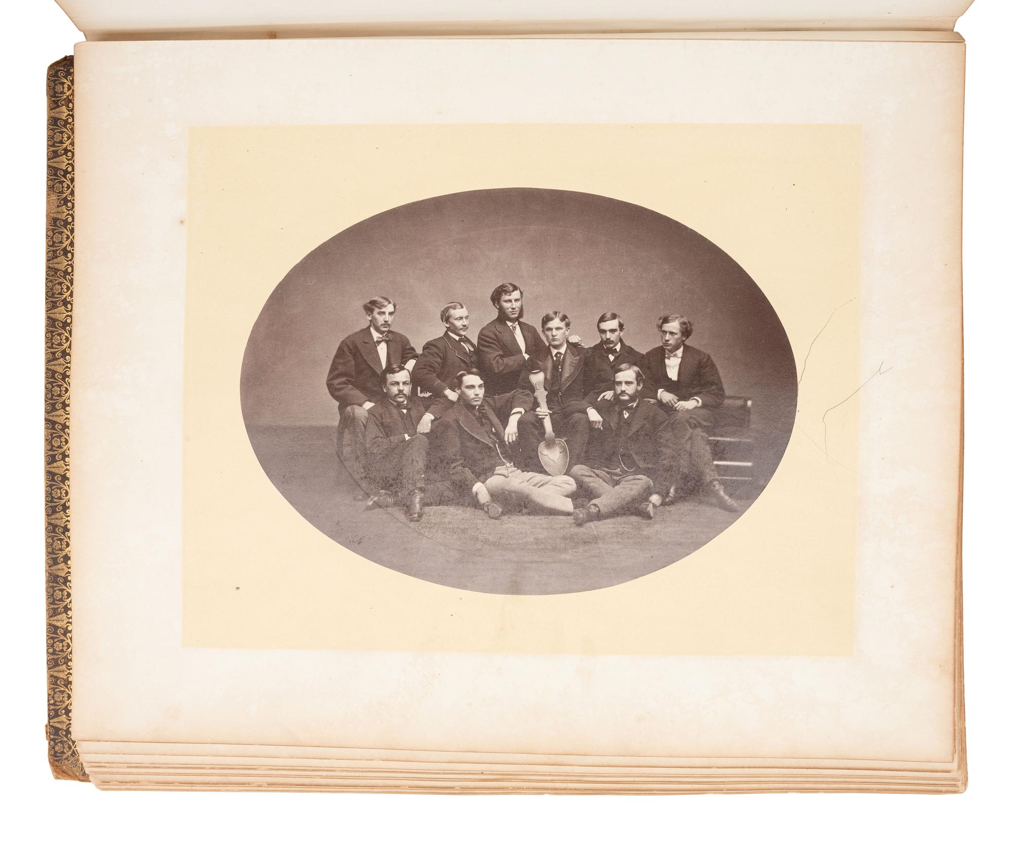 [EARLY PHOTOGRAPHY]. Trio of Yale albums, dated 1856, 1860, & 1868, ft. individual and group portraits, scenes around campus, and inscriptions from classmates incl. many soldiers.