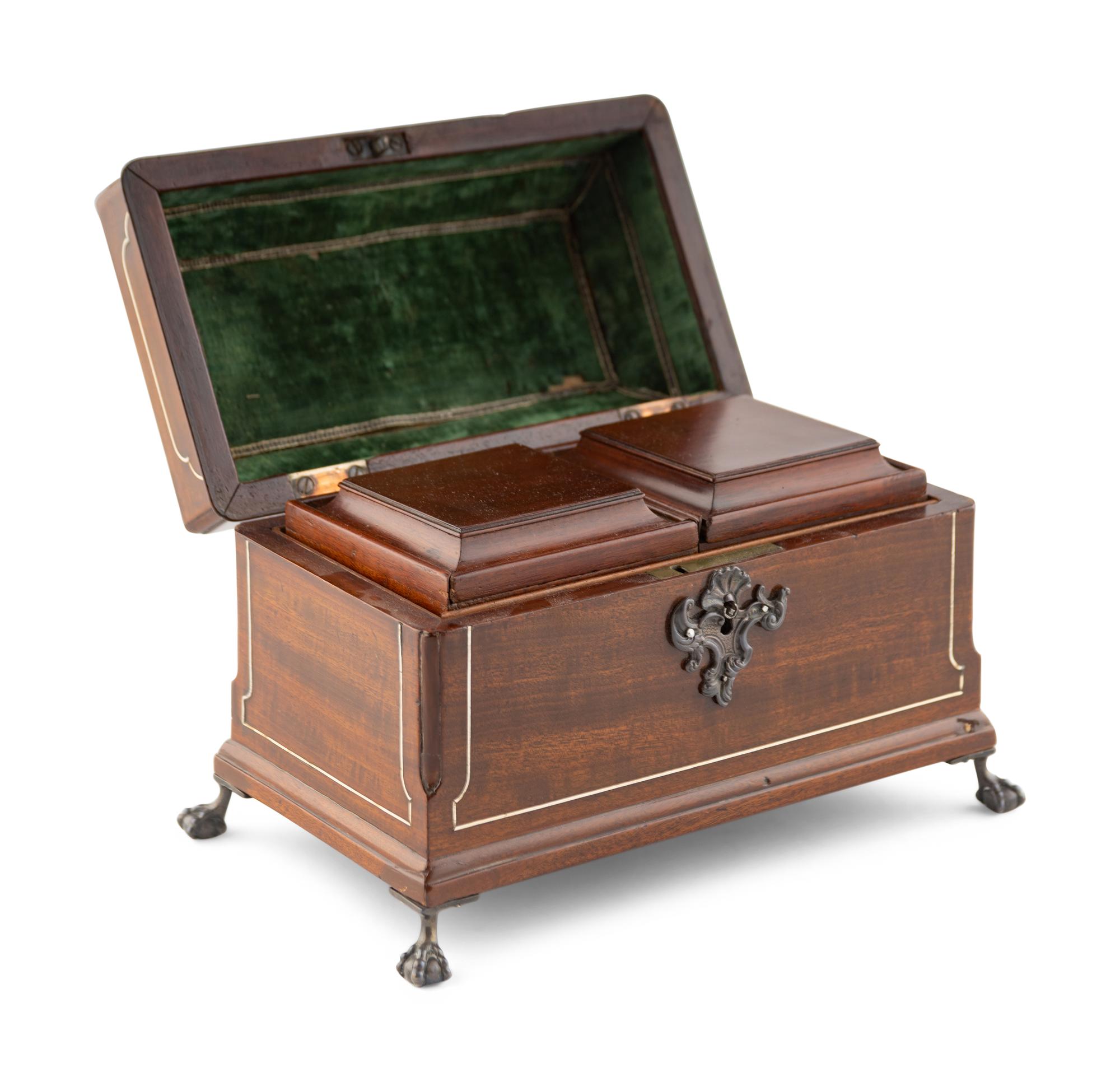 A George III Mahogany Tea Caddy