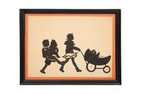 An Assemblage of Framed Paper Silhouettes Featuring 3 Beatrix Sherman Works