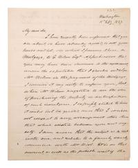 [CIVIL WAR]. WOOL, John E. (1784-1869). ALS ("John E. Wool"). Washington, 15 February 1827.