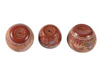 Trio of Miniature Sgraffito Pottery Seed Jars
