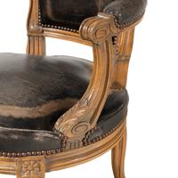 A Louis XV Style Suede Upholstered Bergere a la Reine