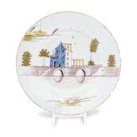 A Dutch Delft Town-Scene Plate