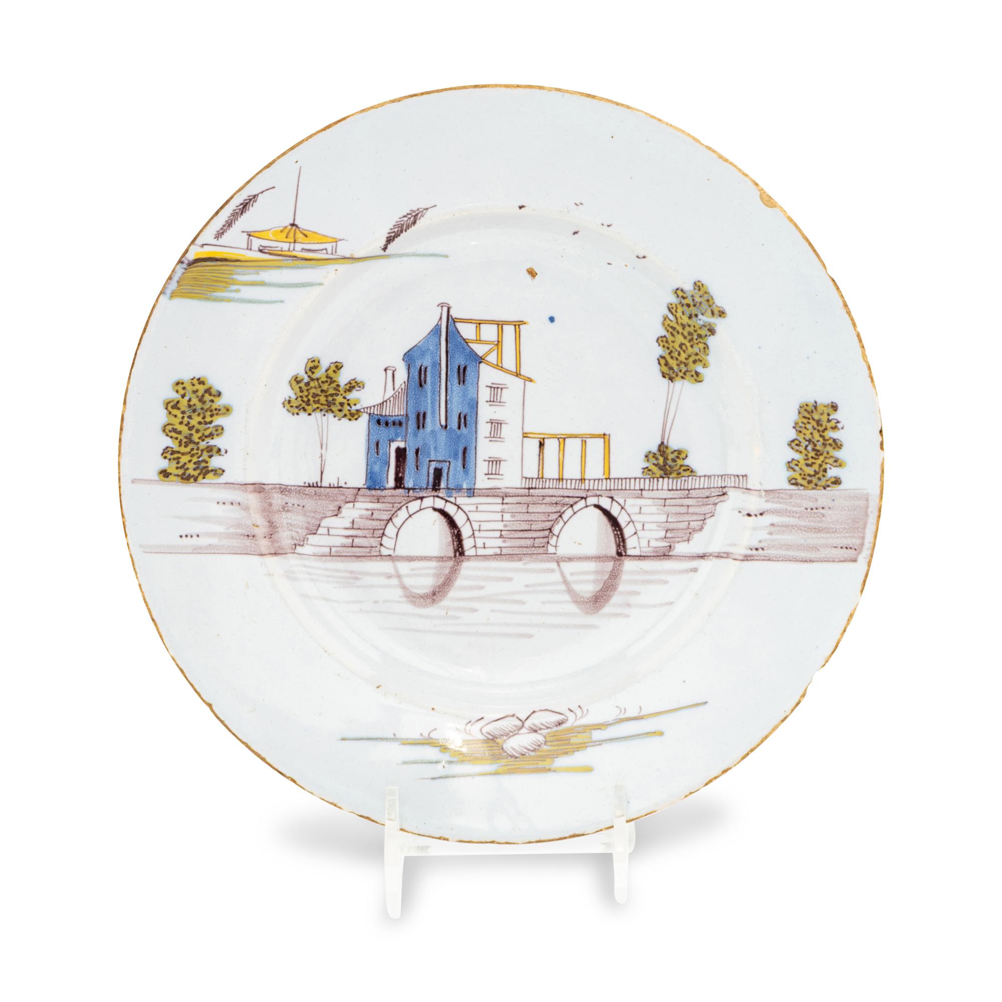 A Dutch Delft Town-Scene Plate