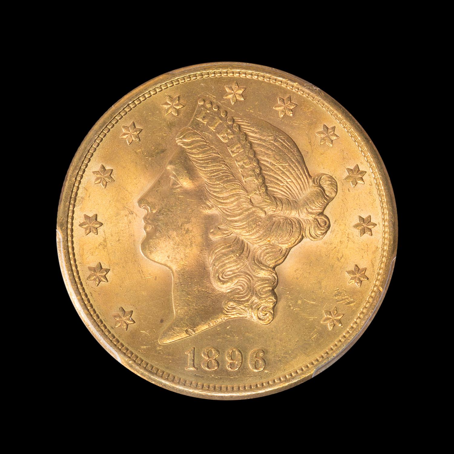 A United States 1896-S Liberty Head $20 Gold Coin