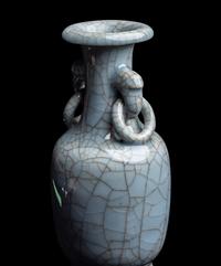 A Chinese Ge- Type Porcelain Handled Vase
