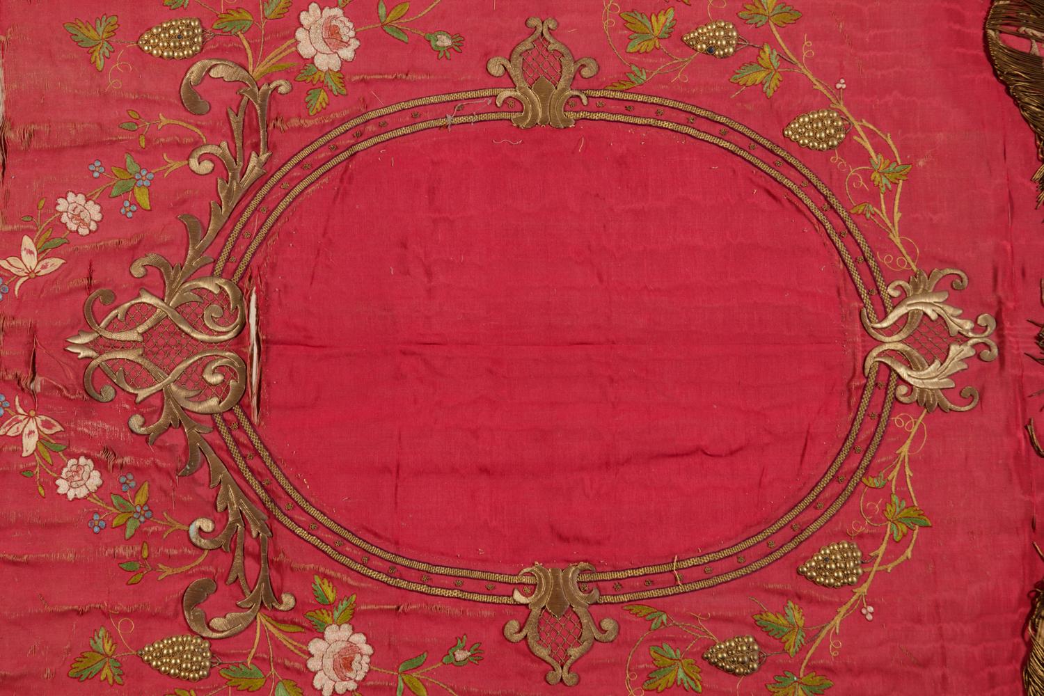 A Metallic Thread Embroidered Panel
