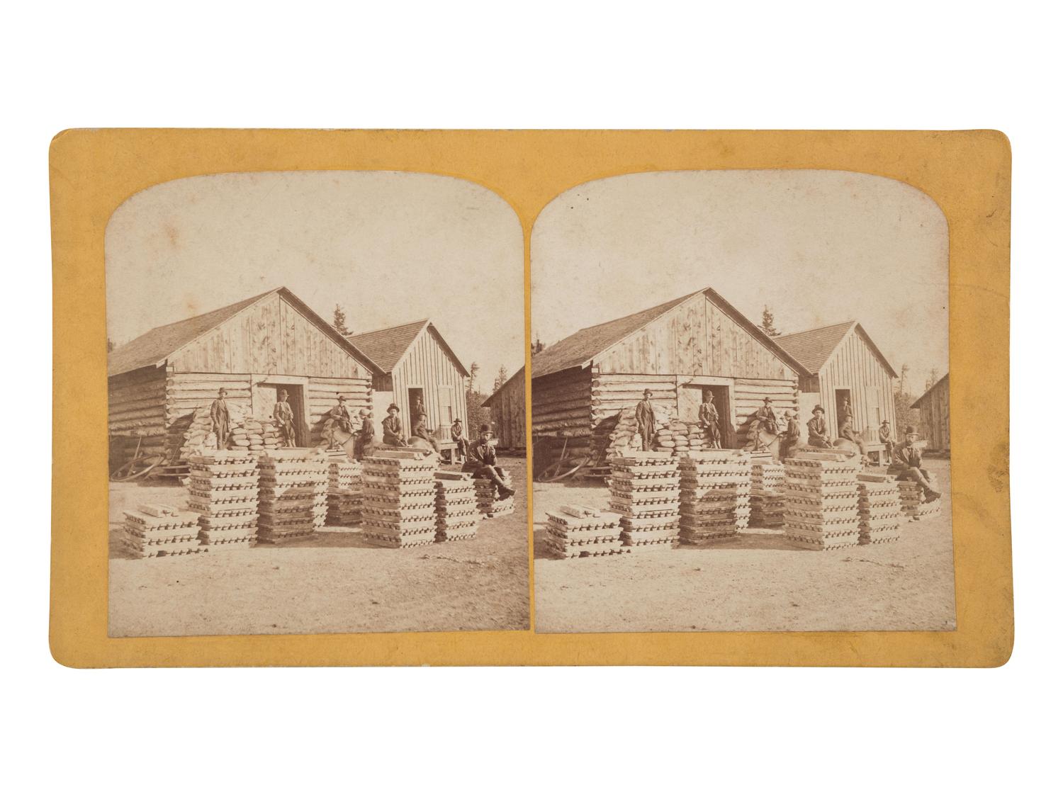 [COLORADO]. 65 Tons Silver Bullion And 10 Tons Silver Ore. Platte Station, Colorado. Colorado Springs, CO: Byron H. Gurnsey, ca. 1880.