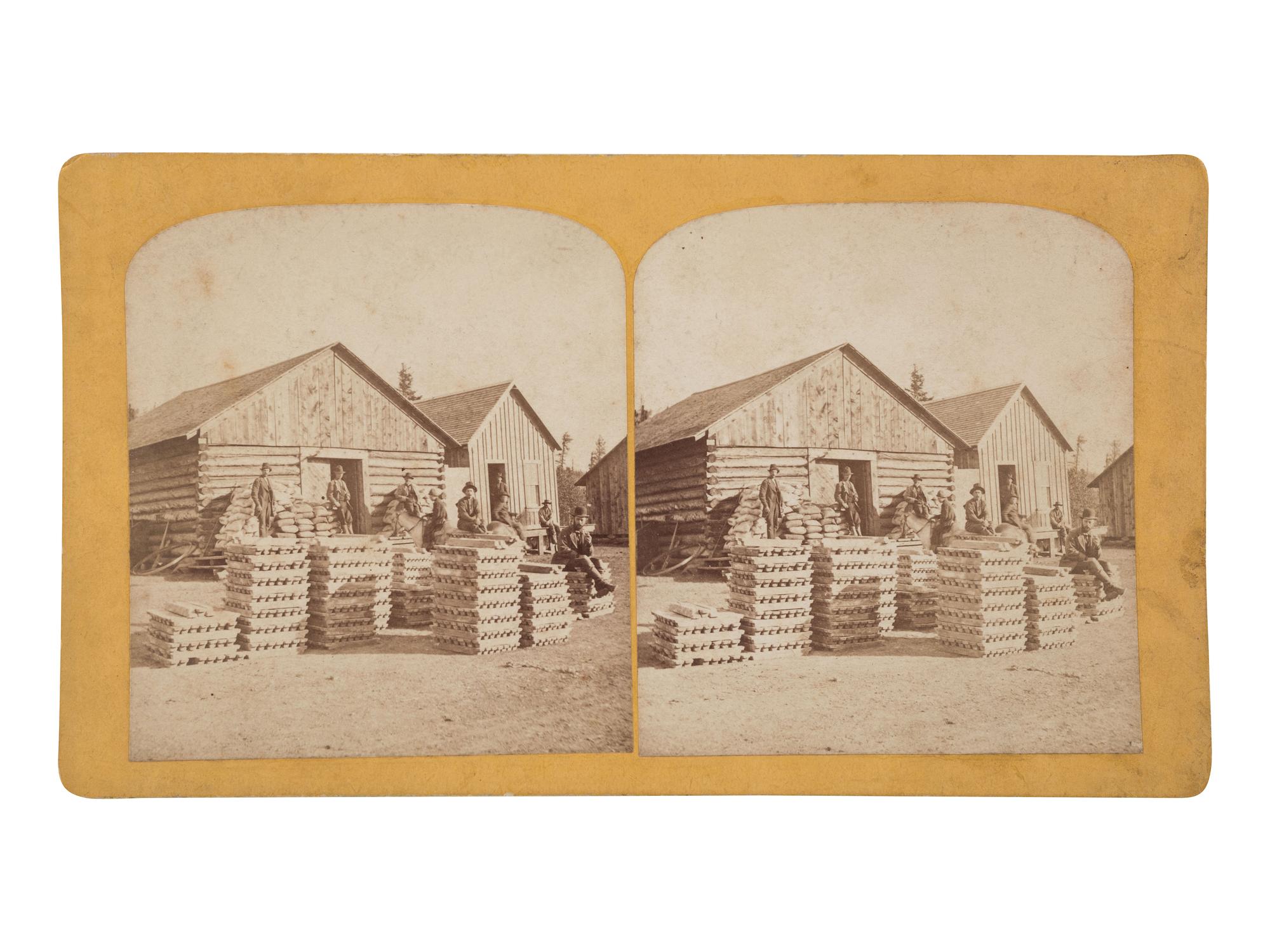 [COLORADO]. 65 Tons Silver Bullion And 10 Tons Silver Ore. Platte Station, Colorado. Colorado Springs, CO: Byron H. Gurnsey, ca. 1880.