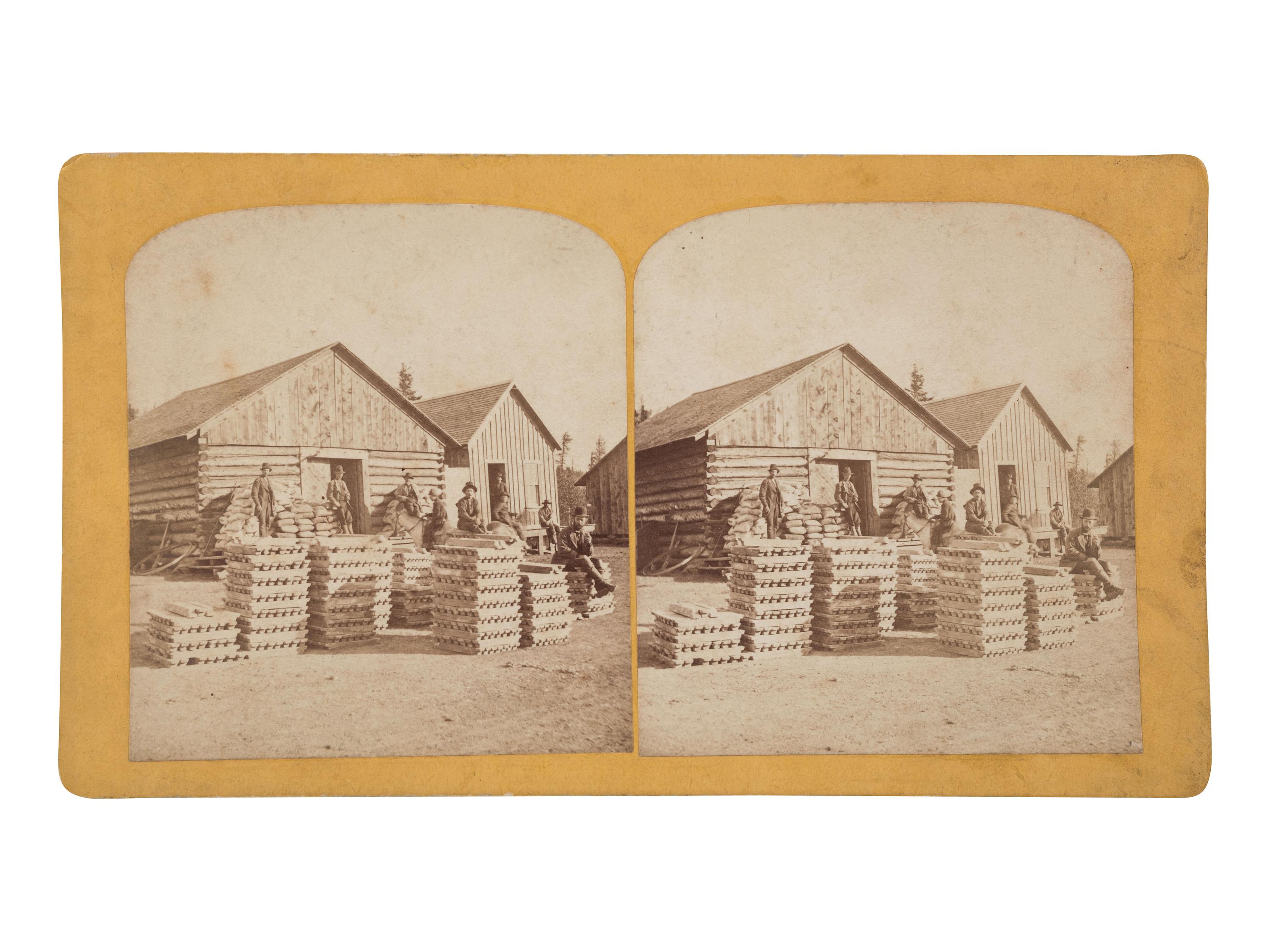 [COLORADO]. 65 Tons Silver Bullion And 10 Tons Silver Ore. Platte Station, Colorado. Colorado Springs, CO: Byron H. Gurnsey, ca. 1880.