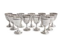 A Set of Twelve American Silver Goblets