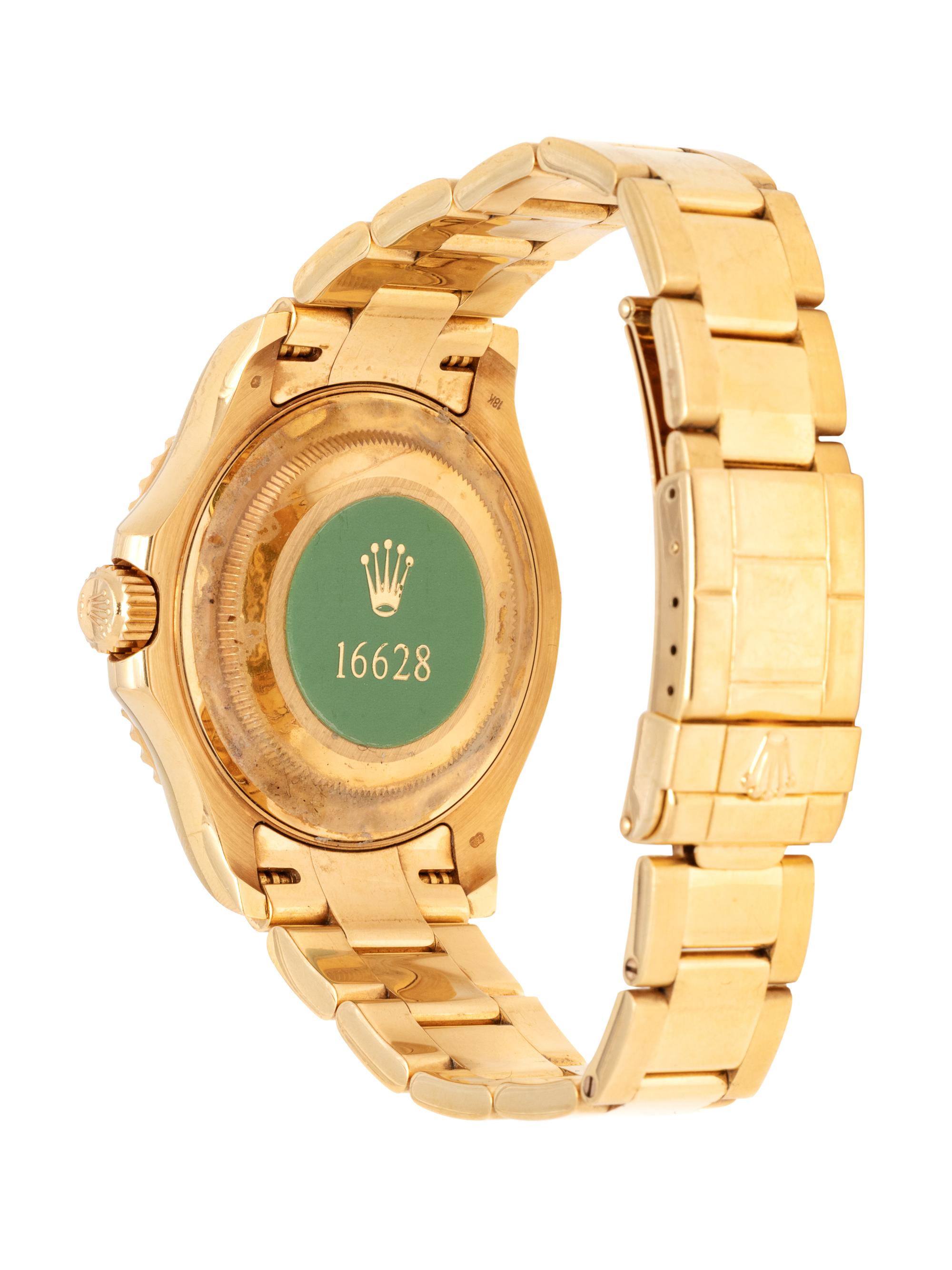 ROLEX, 18K YELLOW GOLD AND RUBY REF. 16628 'OYSTER PERPETUAL DATE YACHT-MASTER' WRISTWATCH, CIRCA 1997