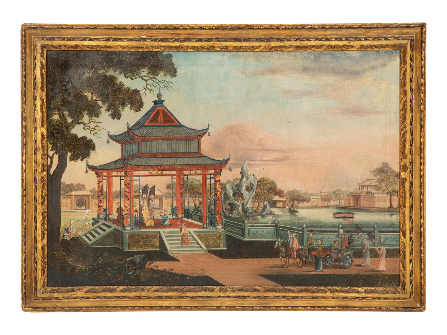 An Emperor in a Pavilion with Courtiers