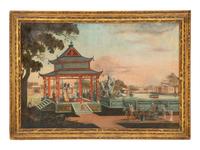 An Emperor in a Pavilion with Courtiers