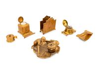 A Group of American Art Nouveau Brass Desk Accessories