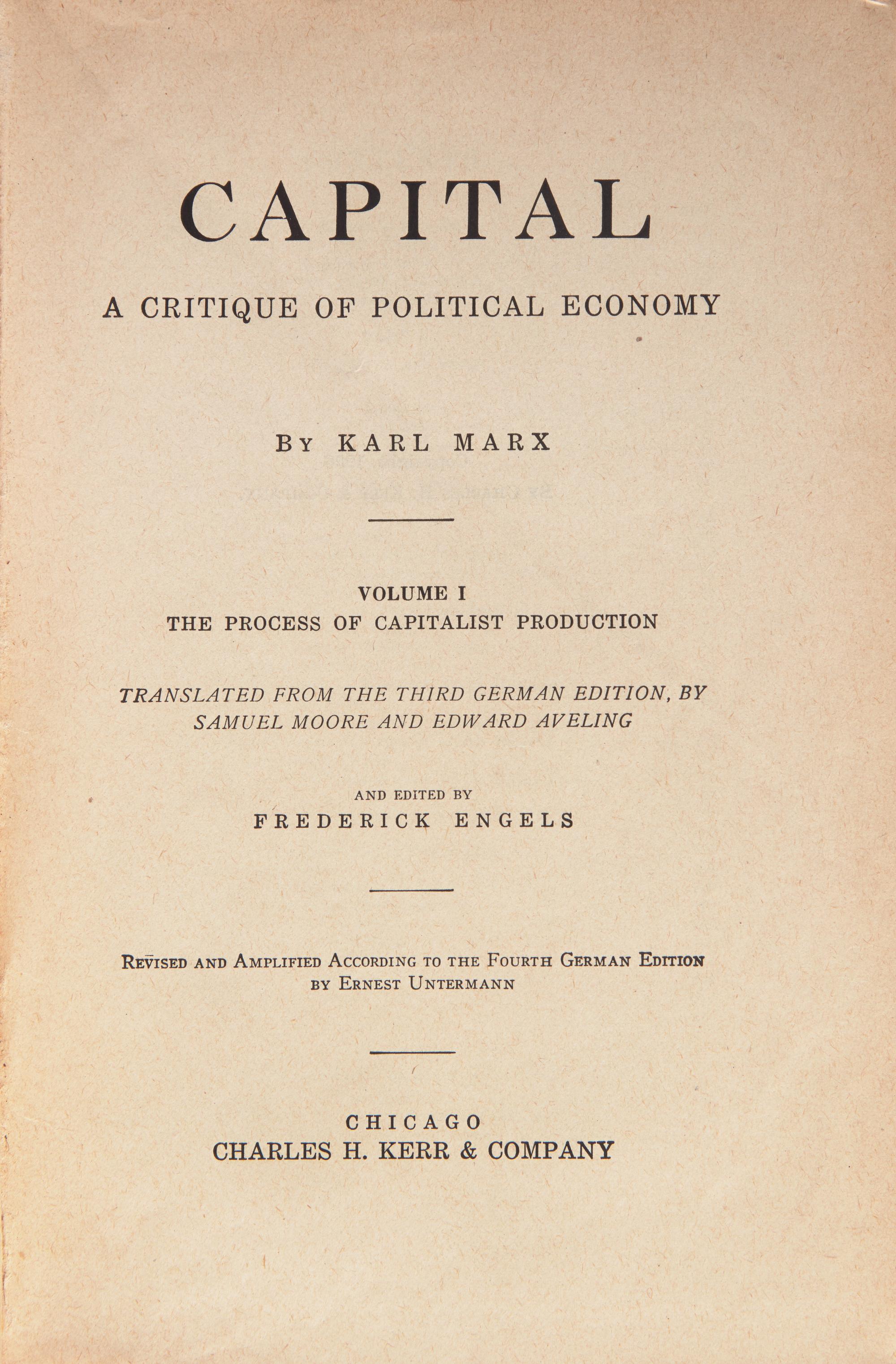 [Economics] Marx, Karl. Capital A Critique of Political Economy
