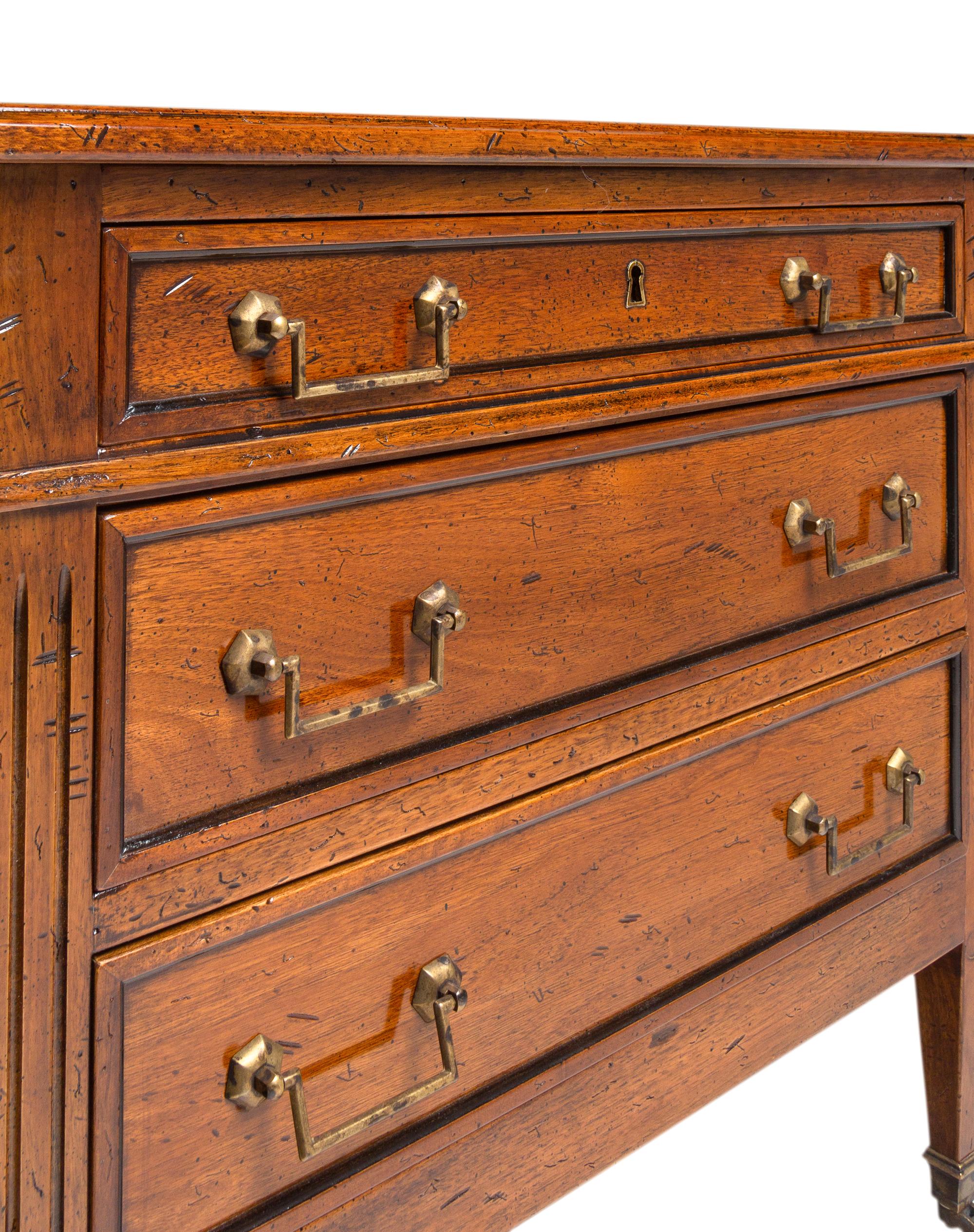 A Pair of Directoire Style Walnut Small Commodes