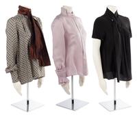 Four Designer Silk Tops: Two Etro, One Giorgio Armani, One Fendi
