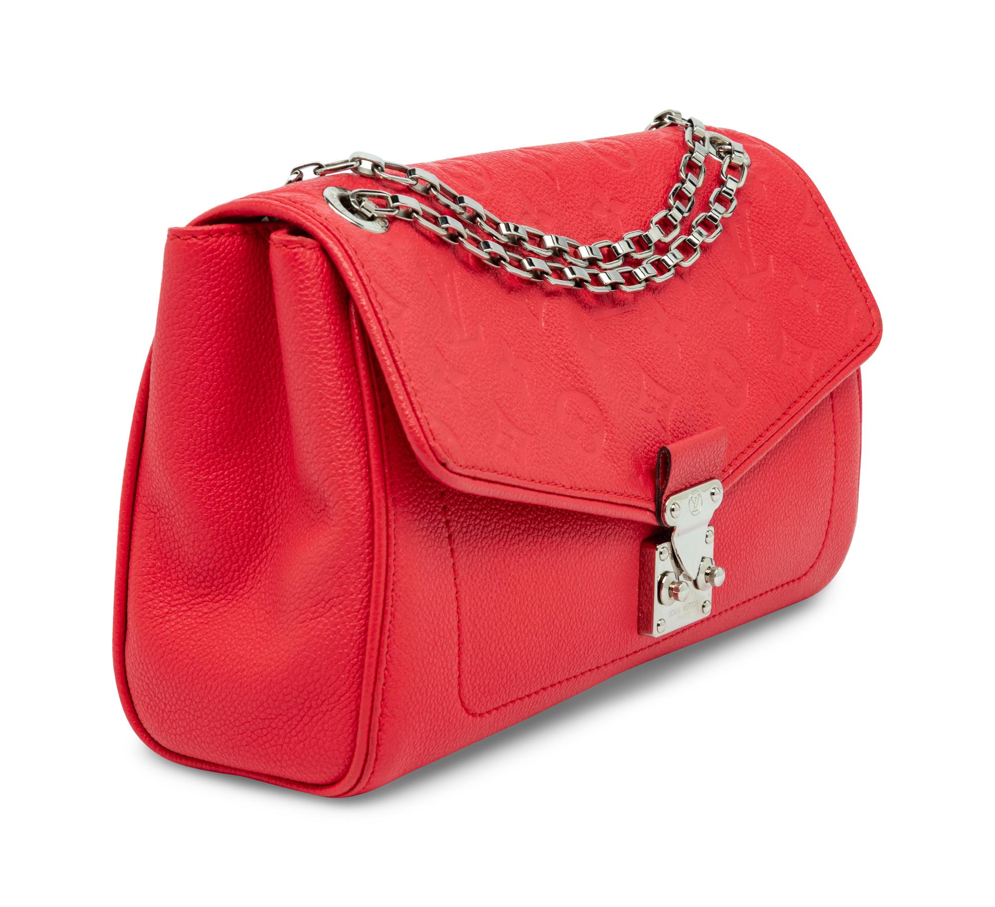 LOUIS VUITTON, RED EMPREINTE SAINT GERMAIN PM BAG