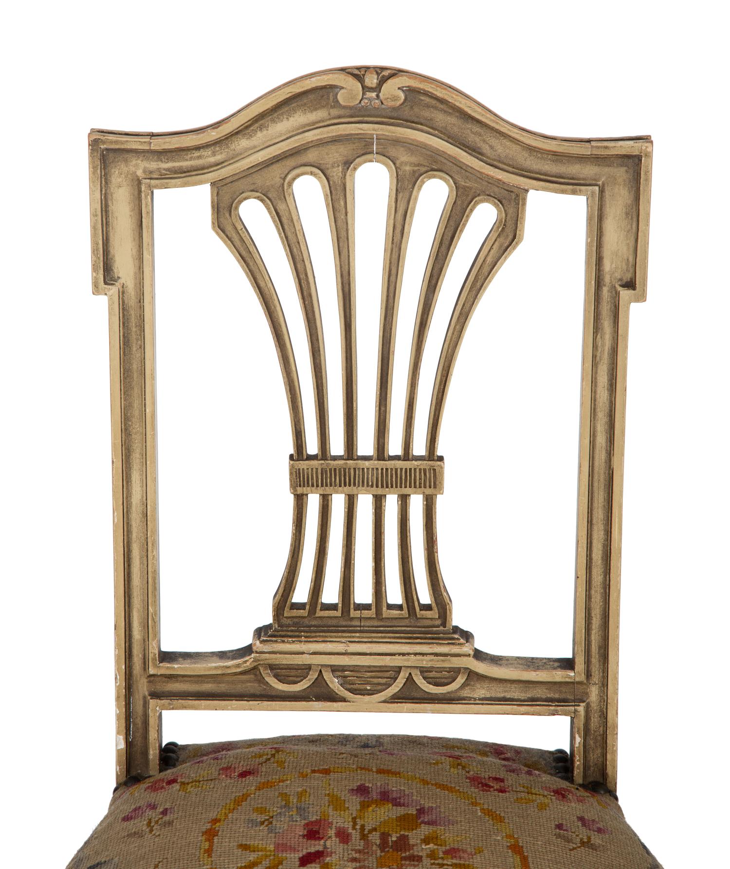 A Pair of Louis XVI Style Painted Side Chairs