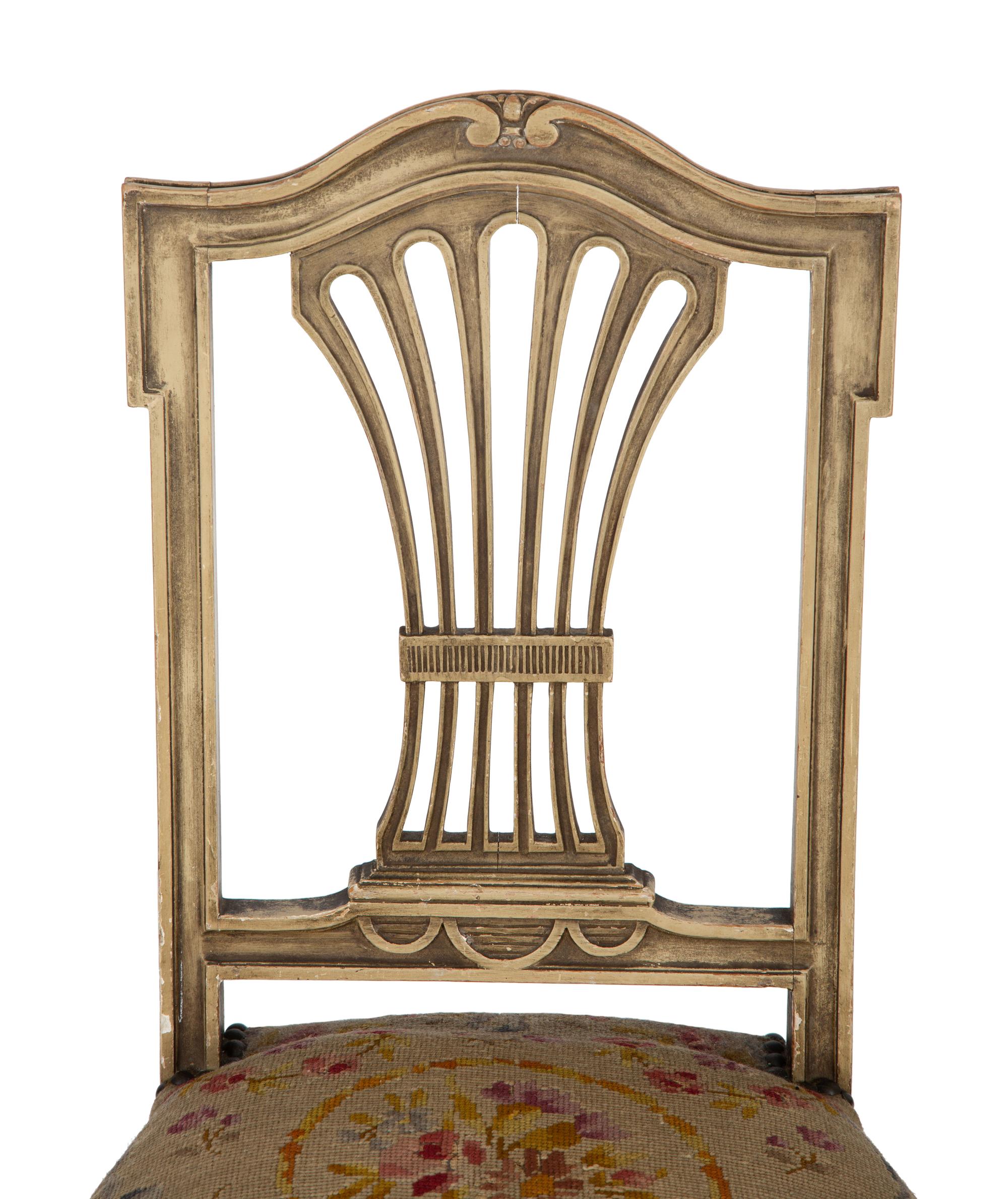 A Pair of Louis XVI Style Painted Side Chairs