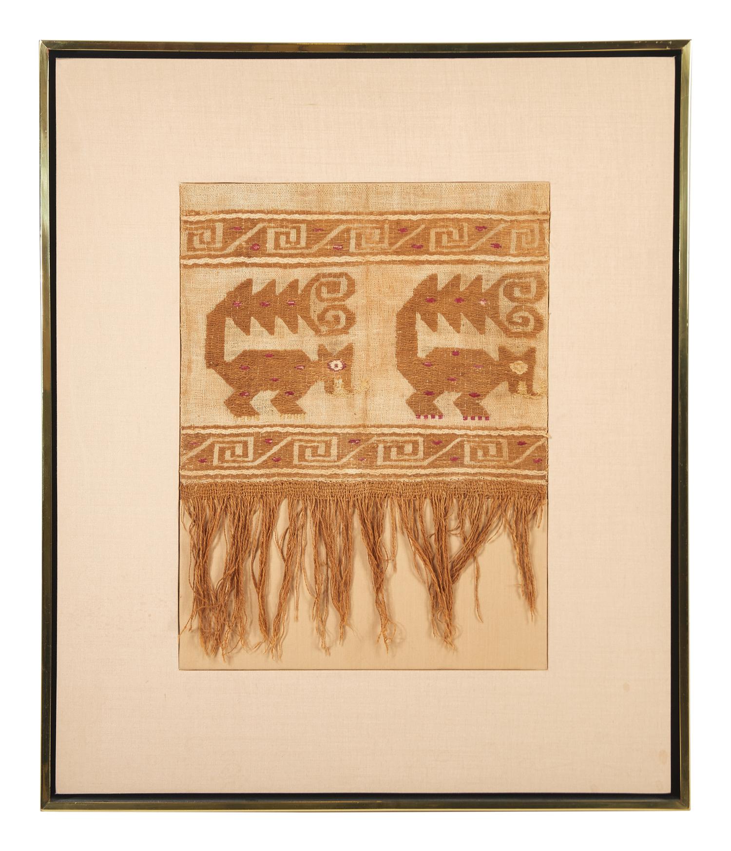Two Framed Chancay Textile Fragments