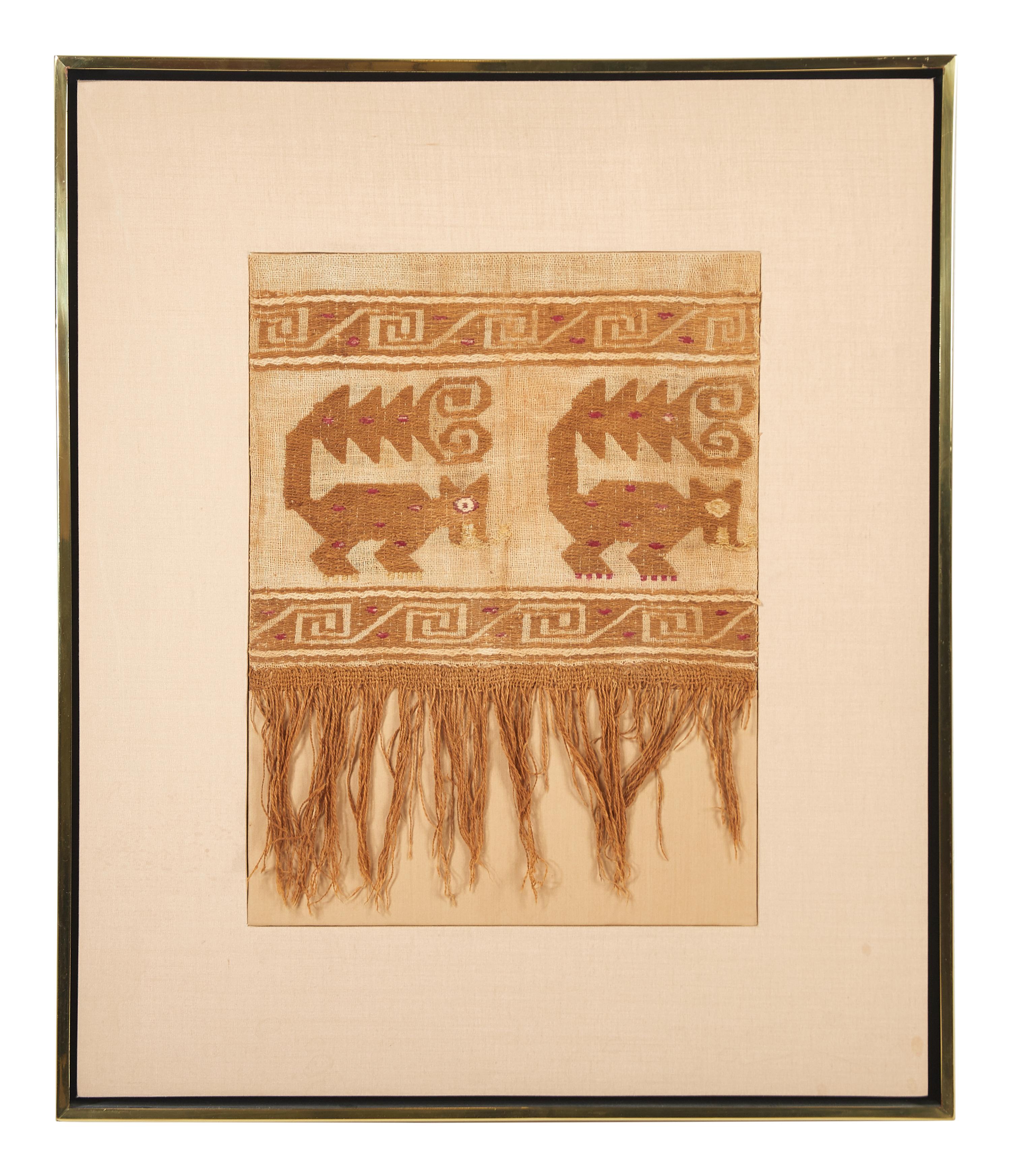 Two Framed Chancay Textile Fragments