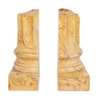 A Pair of Faux Marble Painted Columnar-Form Bookends